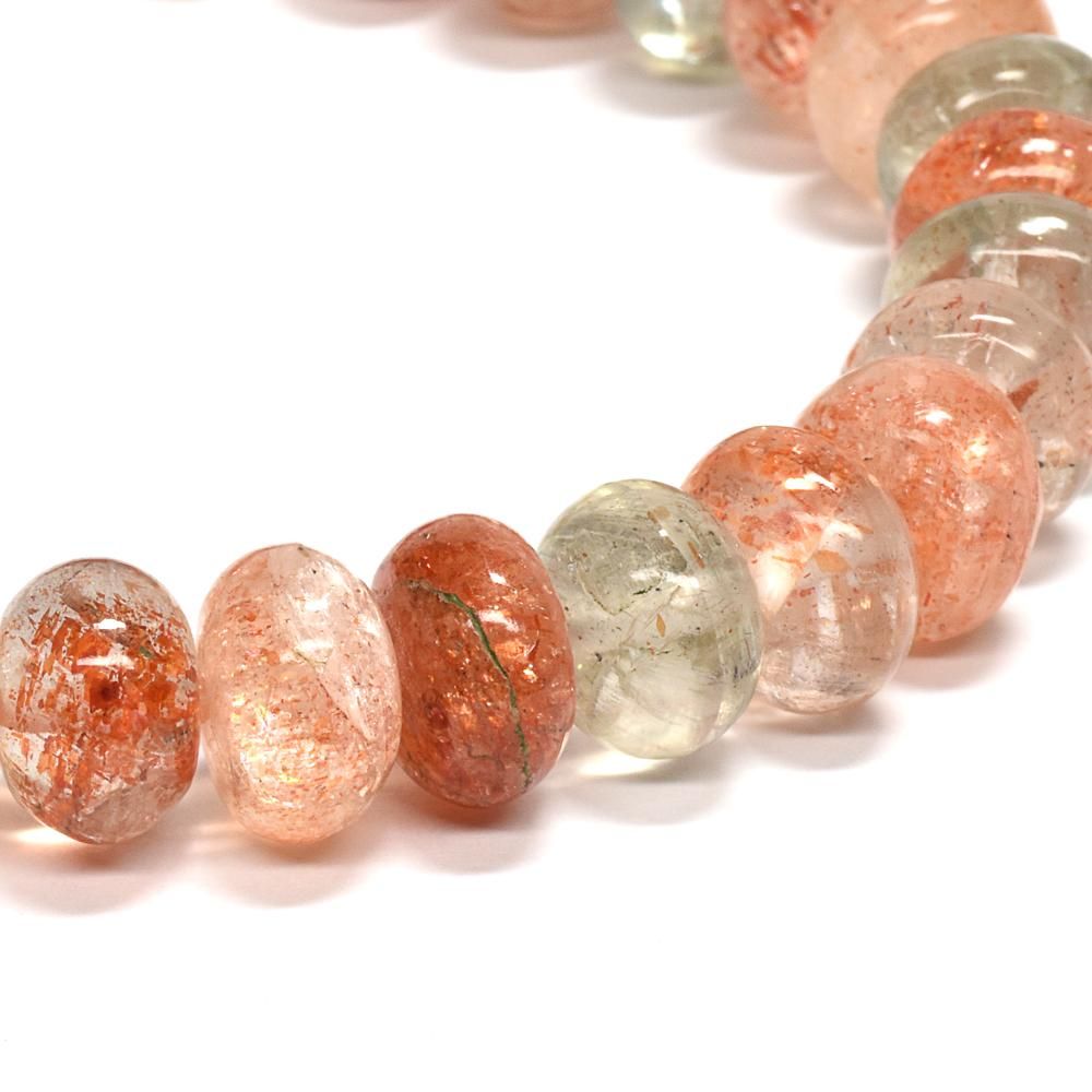 天然石　サンストーン　ブレスレット　約9mm ミックスサンストーン ブレスレット 9mm #NM181 - プレミアム天然石