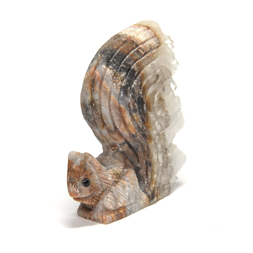 水晶クラスター「リス」彫刻 66x23x69mm #PB087 - プレミアム天然石 