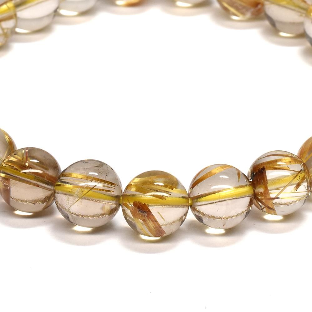 カラスゴールドルチルクォーツブレスレット14.2 カラスゴールドルチルクォーツブレスレット14.2 ゴールドルチル