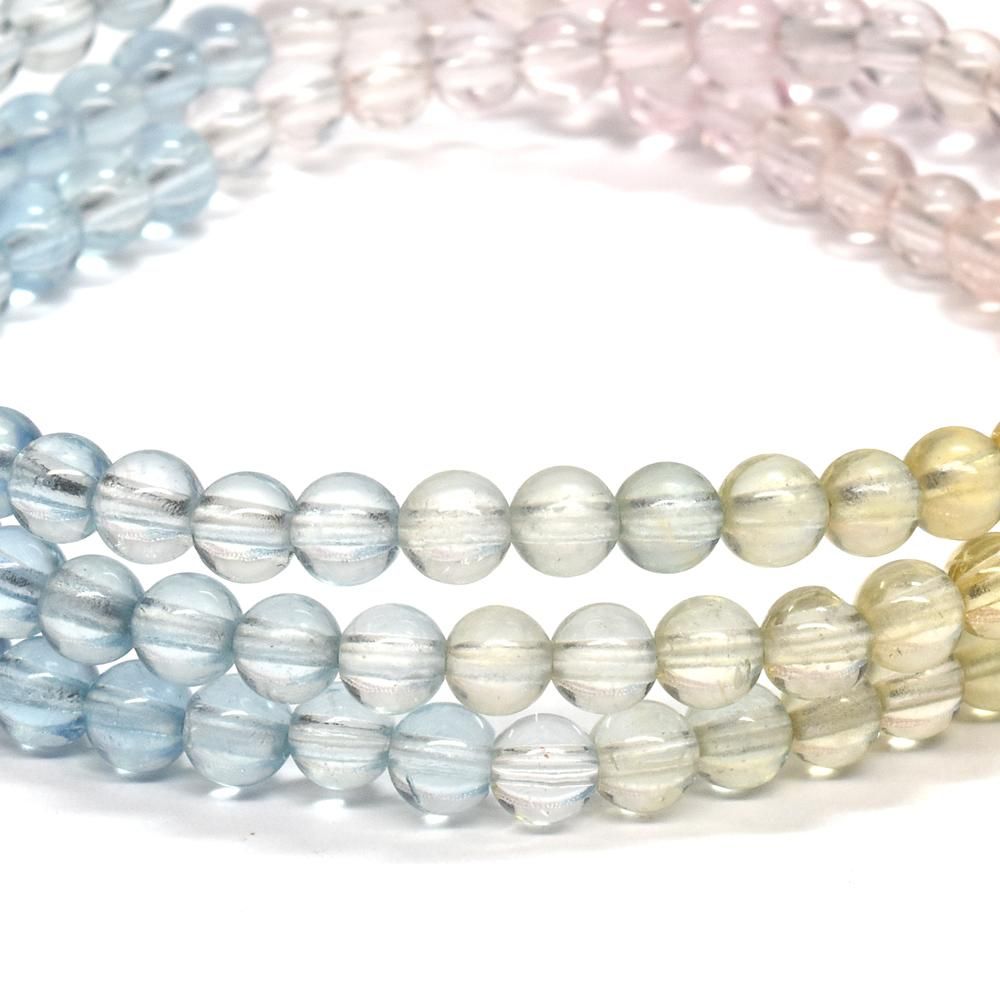 天然石 ブレスレット 3 ミックスベリル 3連ブレスレット 4mm #PD042 - プレミアム天然石専門店