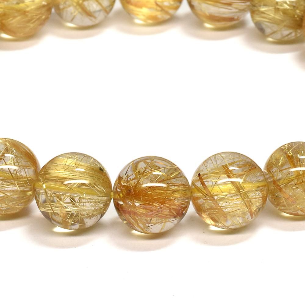 タイチンルチルクォーツ ブレスレット 9.5mm #PF333 - プレミアム