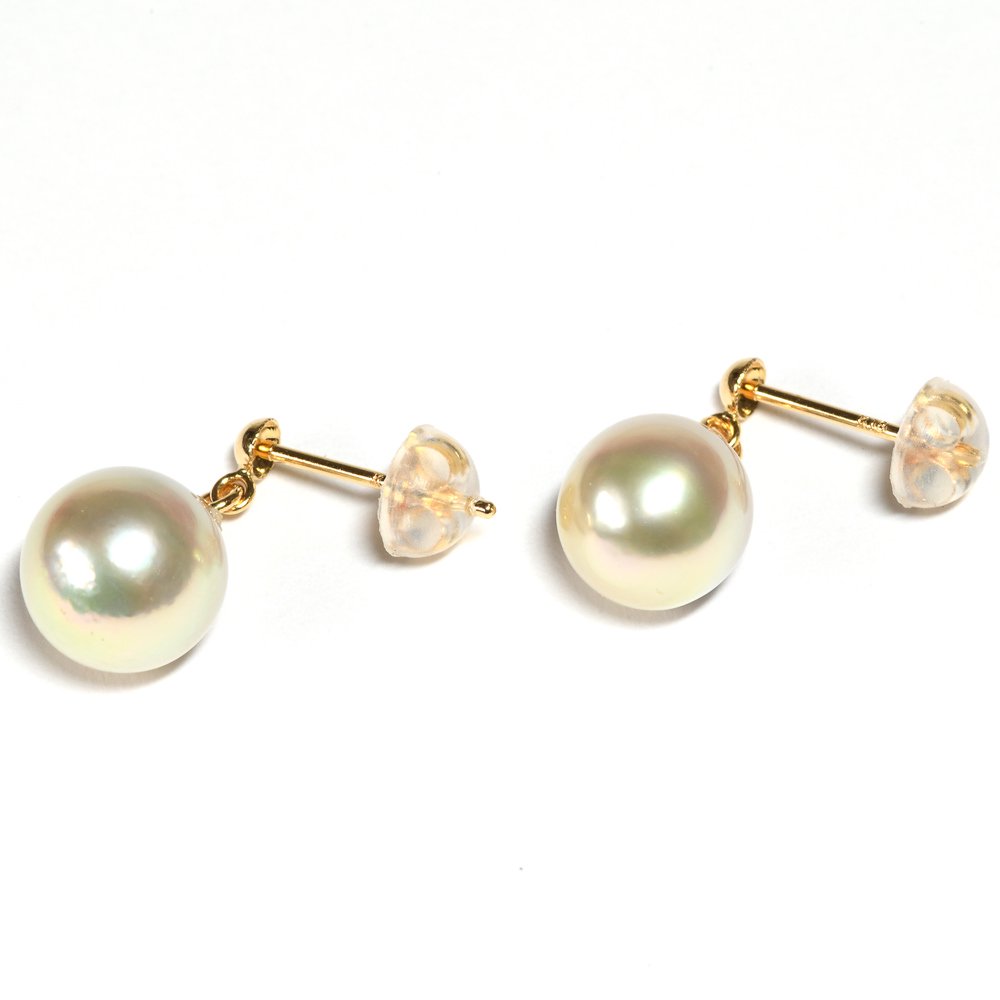 914.K18 イヤリング パール 7.7mm Pearl Earrings-