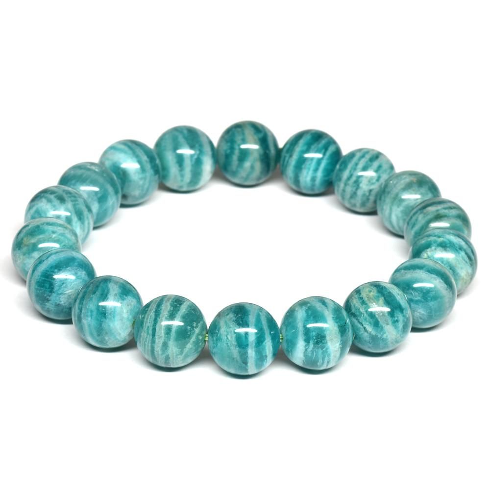 アマゾナイト　ブレスレット アマゾナイト ブレスレット 大玉 14mm 18~20.5cm M~LL サイズ
