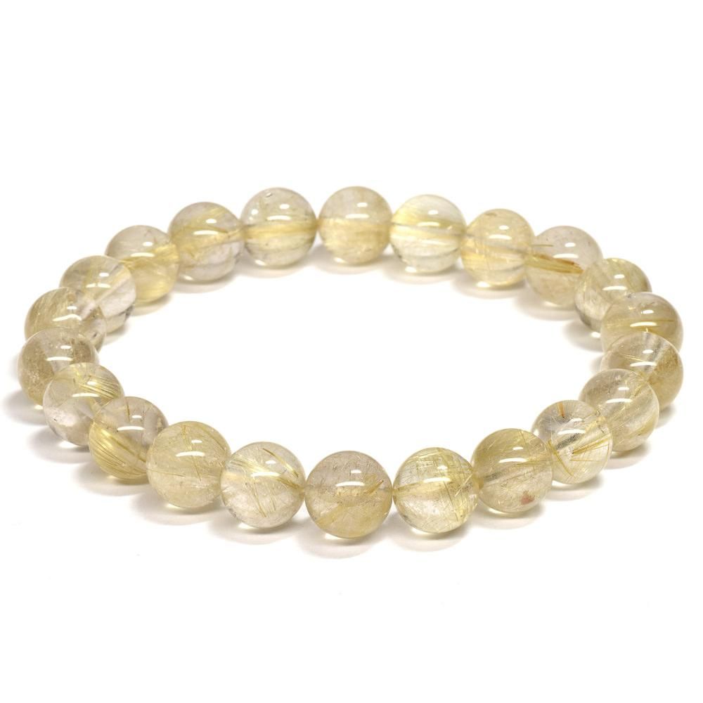 ゴールドルチルクォーツ ブレスレット 8.5mm #PL002 - プレミアム