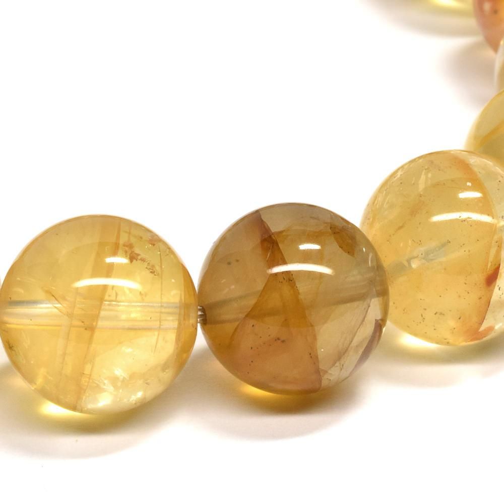 【良質,美品】リモナイトインクォーツ　１２㎜　ブレスレット　天然　希少 リモナイトインクオーツ♢美粒♢12ミリブレスレット♢希少石