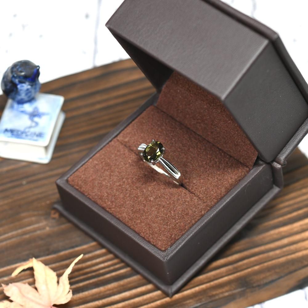 激レア【新品】天然モルダバイトフリーサイズリング sv925★ 安心の鑑別つき 激レア【新品】天然モルダバイトフリーサイズリング sv925