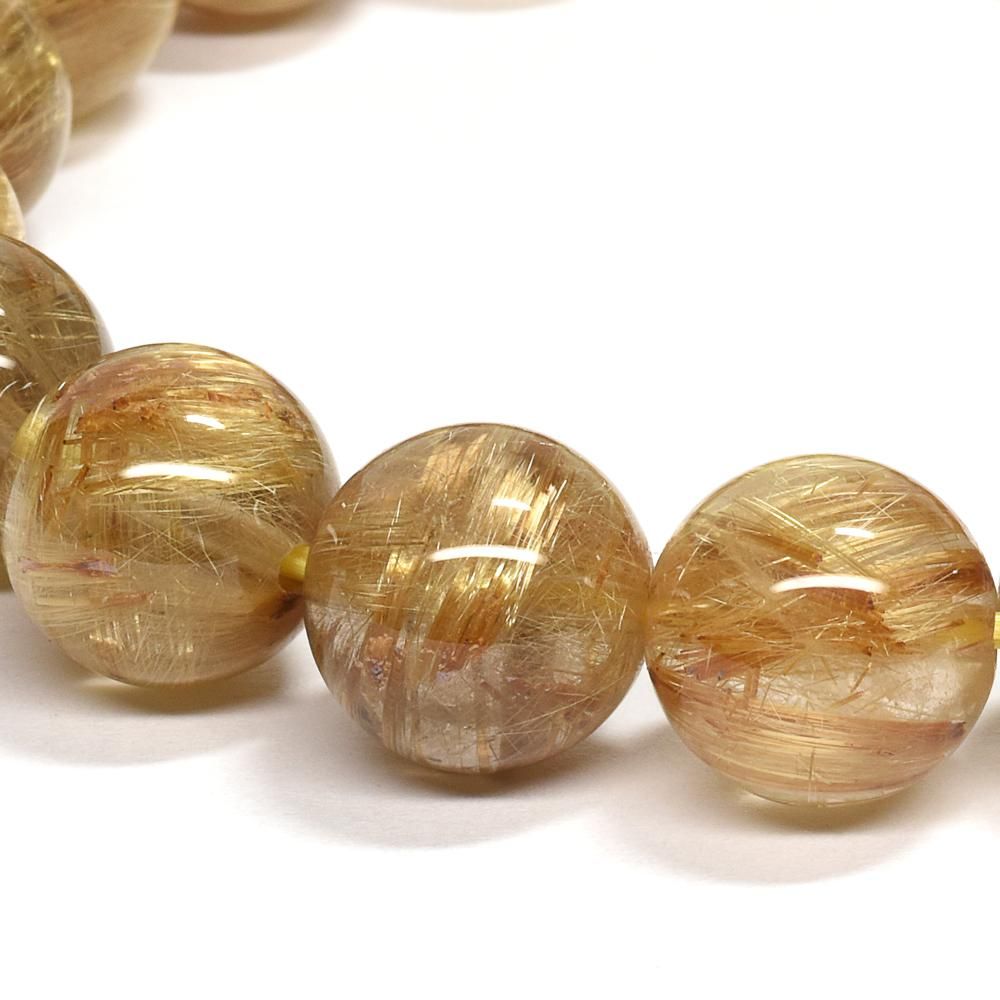 楽天市場】ゴールドルチルクォーツ ブレスレット 12.5mm 19cm