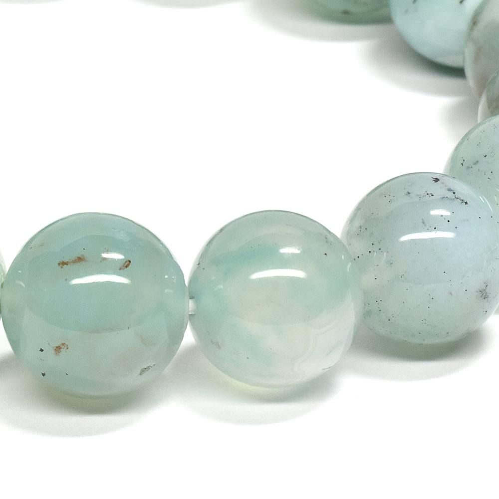 【天然無着色/最高品質】宝石アクアプレーズ＊約11.5mm＊　天然石ブレスレット アクアプレーズ ブレスレット 11.5-12.5mm #QA521 - プレミアム