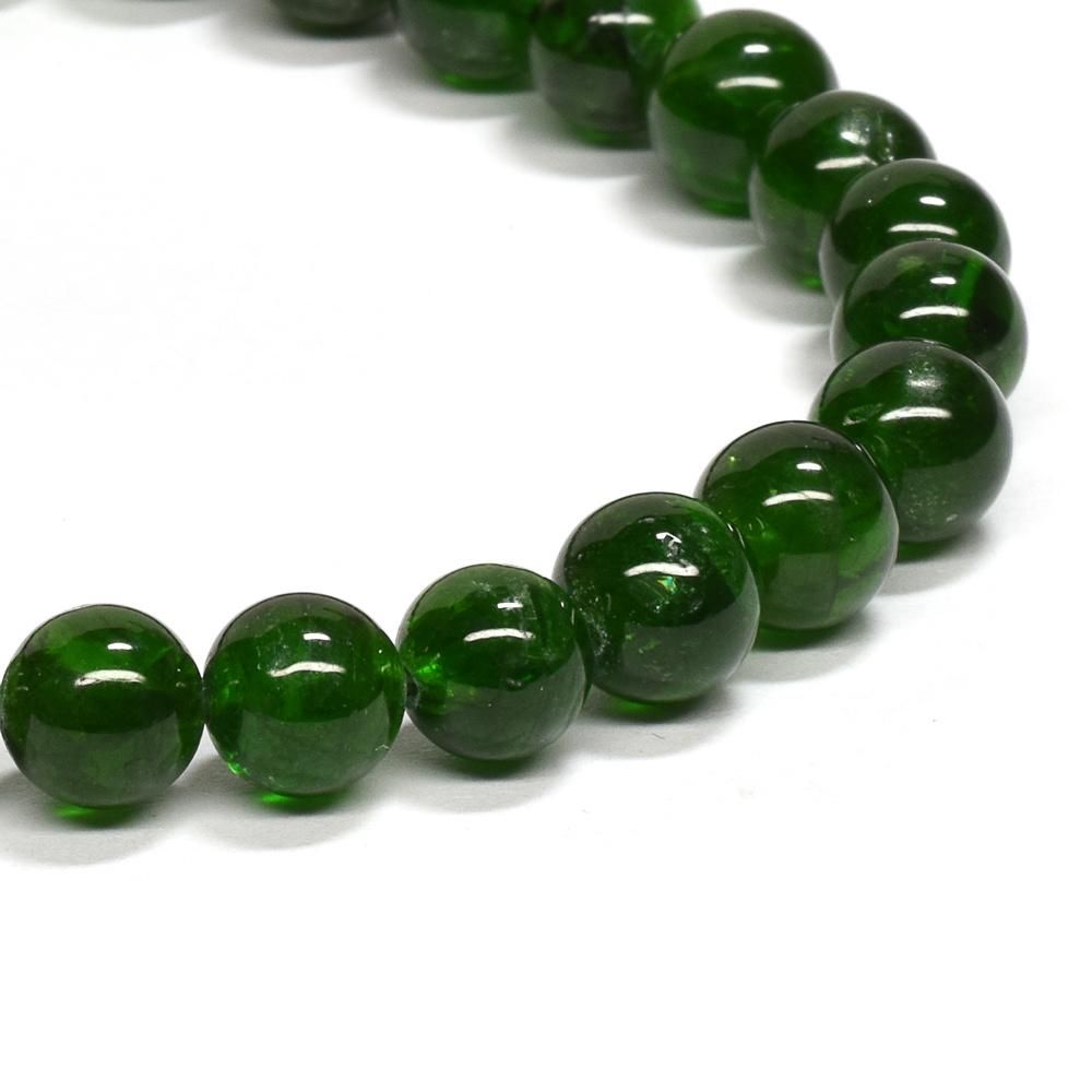 クロムダイオプサイト ブレスレット 7ミリ 16センチ位 初登場！？クロムダイオプサイトシリカのブレスレット - 石の音