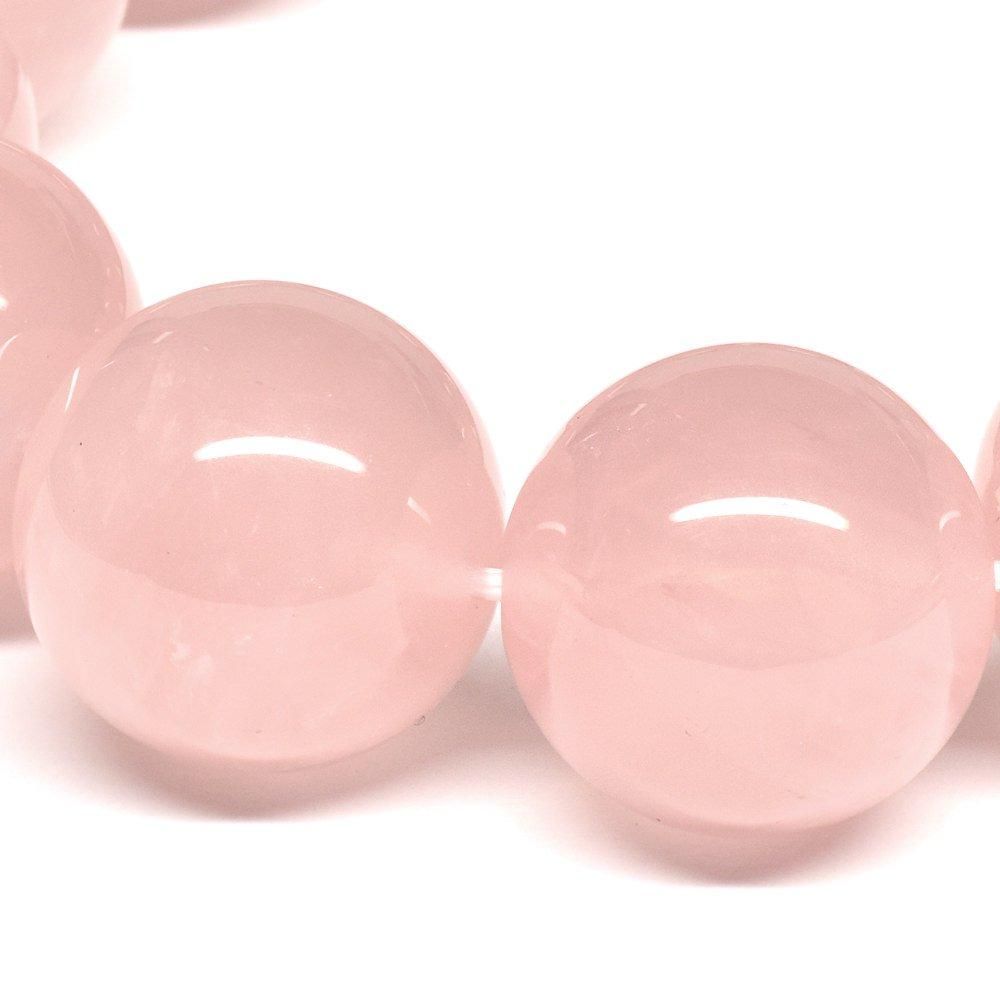 ローズクォーツ ブレスレット 鑑別済]ローズクォーツ ブレスレット 18mm #QB069 - プレミアム天然石
