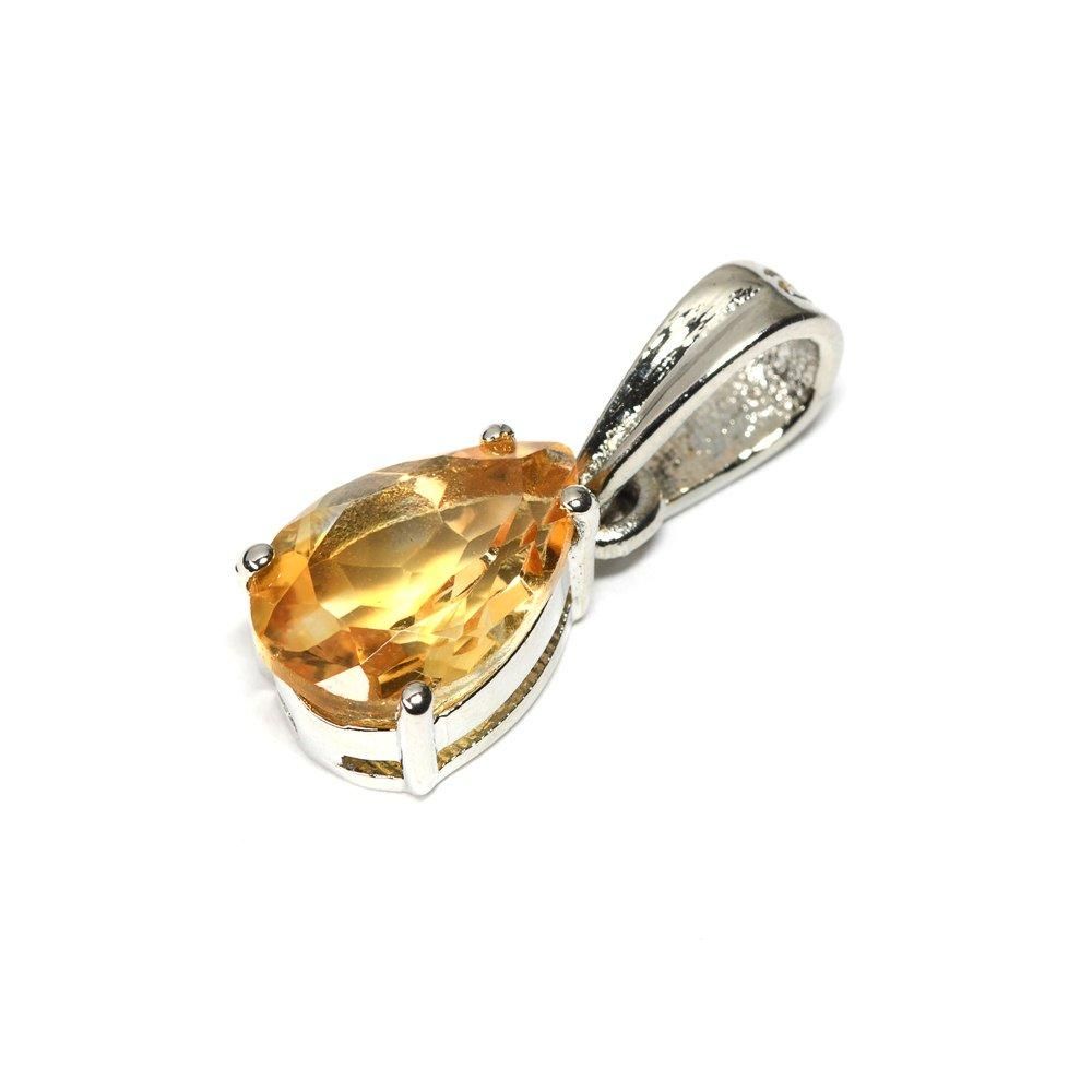 【全商品オープニング価格 特別価格】 シトリン ペアシェイプカット 7x10mm ペンダントトップ SV925 アクセサリー