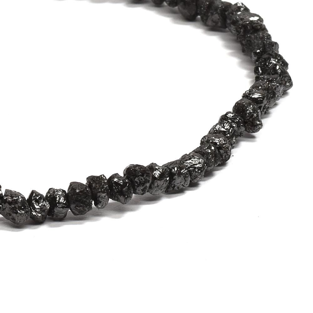天然ブラックダイヤモンド 原石ビーズ ブレスレット 4mm 19ct
