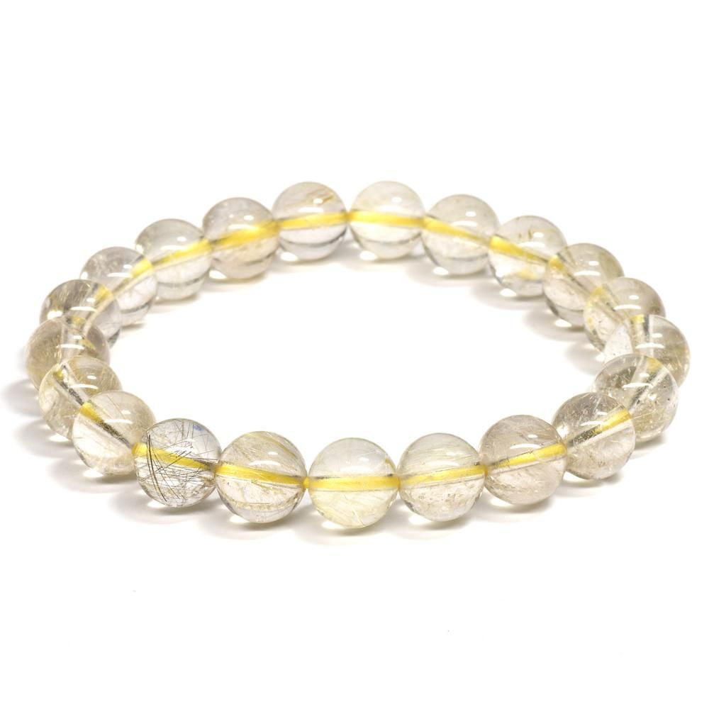 ゴールドルチルクォーツ ブレスレット 9mm #QC347 - プレミアム天然石