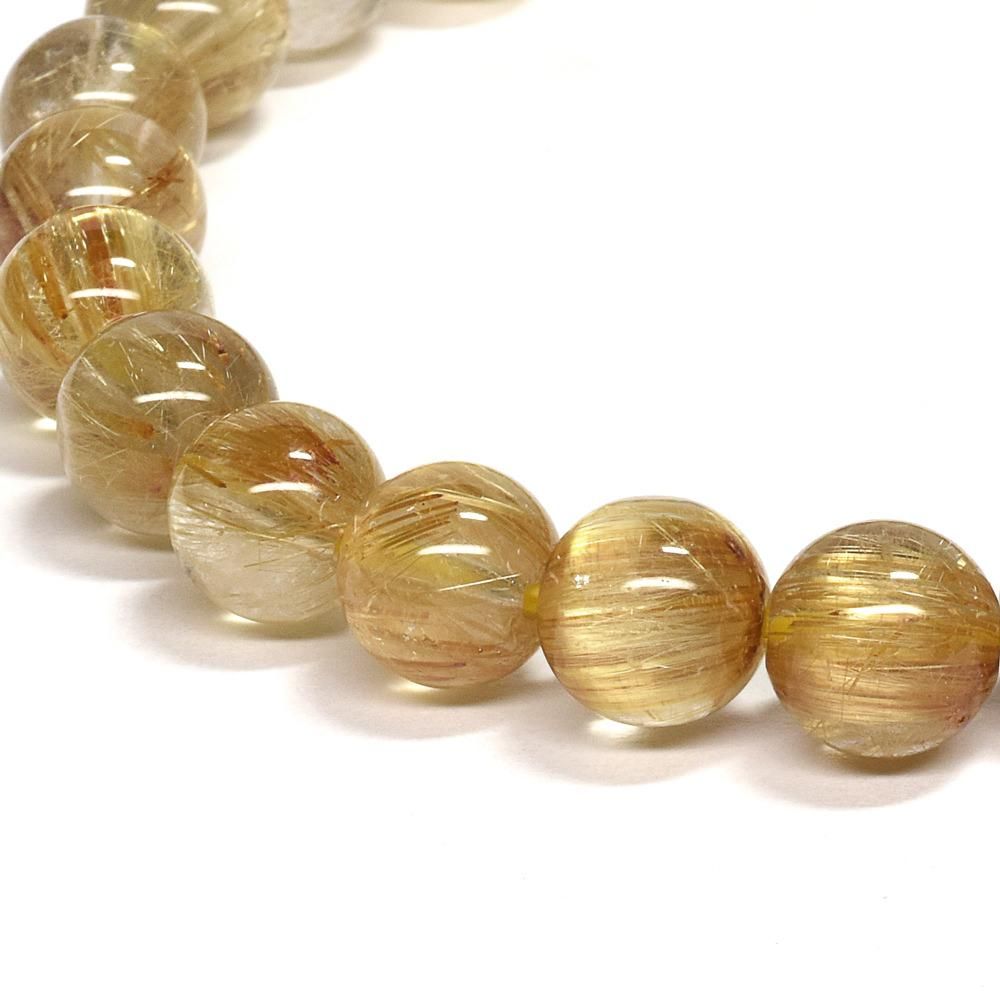 る*い様 極美ゴールドルチルブレスレット8mm ± ゴールドルチルクォーツ ブレスレット 8mm 16.5~18.5cm S~LL