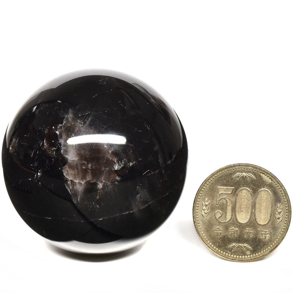 鑑別書付] チベット産 スターモリオン 丸玉 50mm #QD007