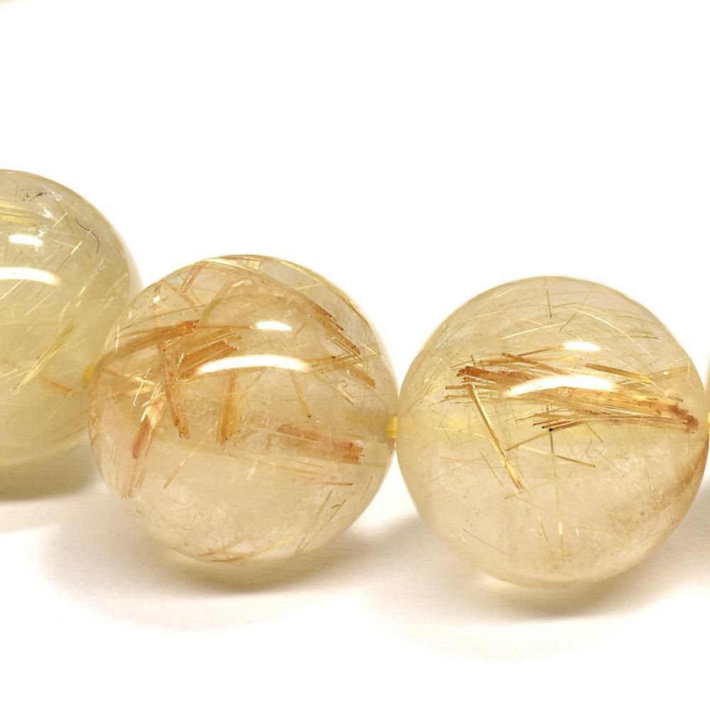 ゴールドルチルクォーツ ブレスレット 13.5mm #QD600