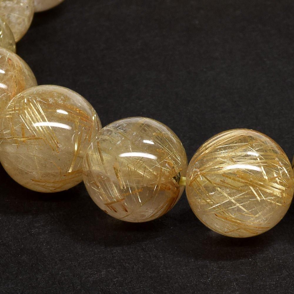 ブラジル産 7A級 金運アップ ゴールドルチルクォーツ 12mm