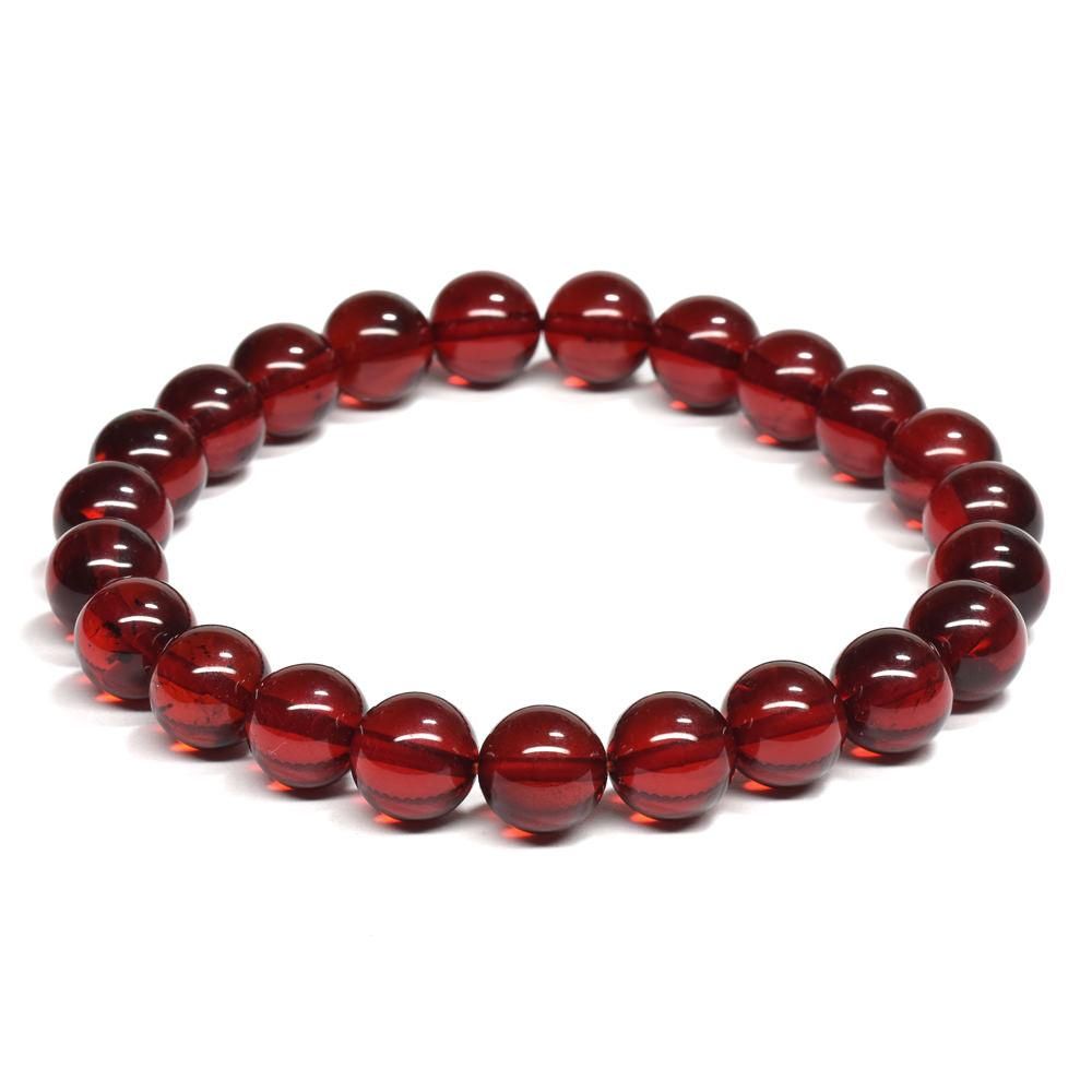 専用出品！ リトアニア産レッドルビーアンバーブレスレット18k レッドアンバー ブレスレット 8.5mm #QD136 - プレミアム天然石専門店