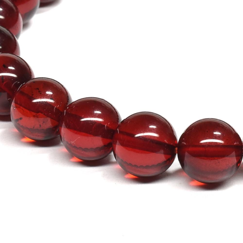 INOU プレストパウダー レッド 5g 限定版 レッドアンバー ブレスレット 8.5mm #QD136 - プレミアム天然石