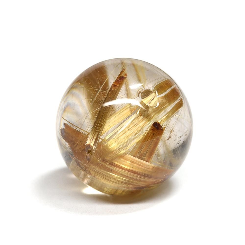 タイチンルチルクォーツ ビーズ 13.2mm #QD171 - プレミアム