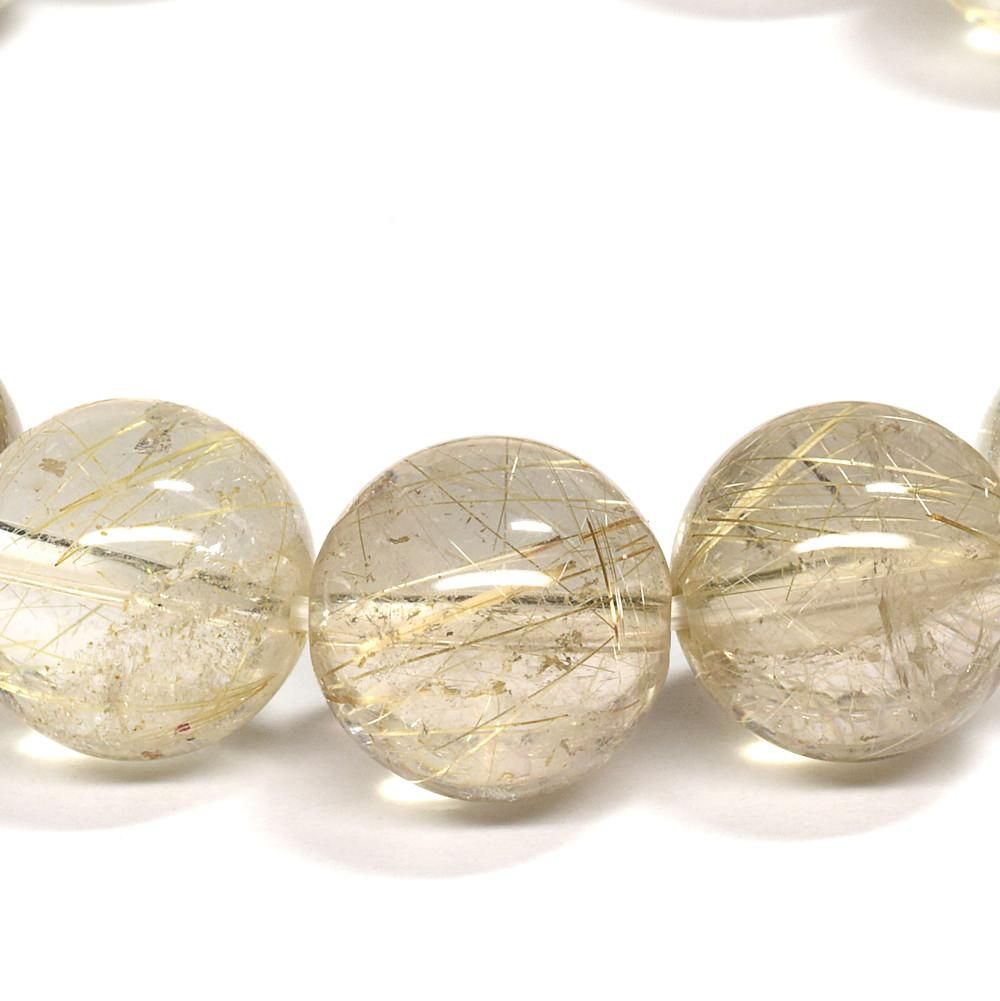ゴールドルチルクォーツ ブレスレット 12.5mm #QE525