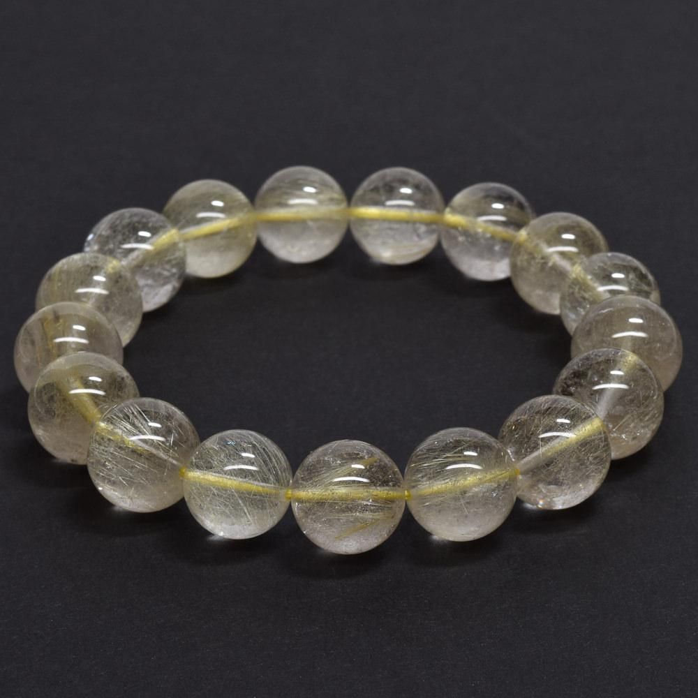 【お買い得】ゴールドルチルクォーツ　１２㎜　ブレスレット　特価 ゴールドルチルクォーツ ブレスレット 12-12.5mm #QE093