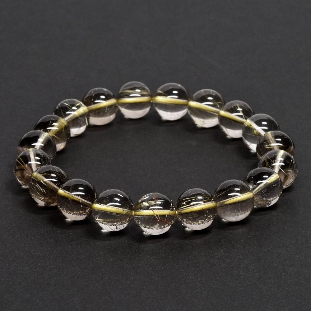 Mellloゴールドルチルクォーツブレスレット10.5ミリ ゴールドルチルクォーツ ブレスレット 10.5mm #QE101