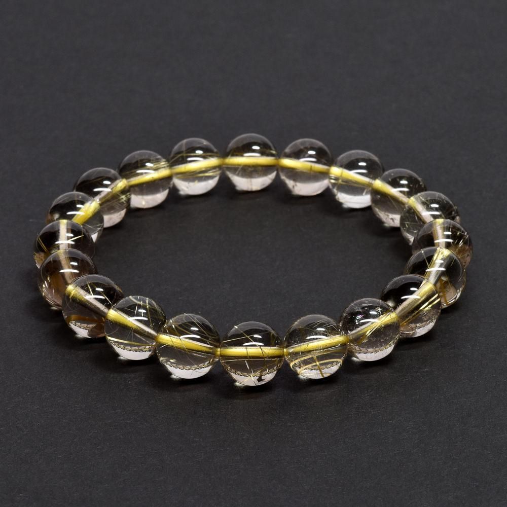 ゴールドルチルクォーツ ブレスレット 9.5mm #QE102