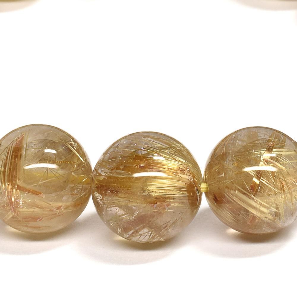 タイチンルチル　ブレスレット 12mm 2個セット 高品質] タイチンルチルクォーツ ブレスレット 12mm #NL891