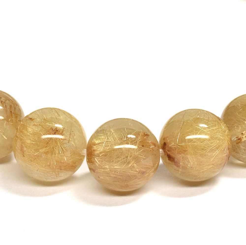 ゴールドルチルクォーツ ブレスレット 9-9.5mm #QF031