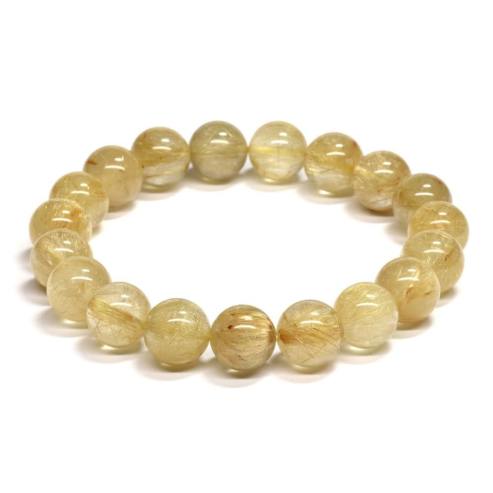 ゴールドルチルクォーツブレスレット10.5ミリ ゴールドルチルクォーツ ブレスレット 10.5mm #QG010 - プレミアム