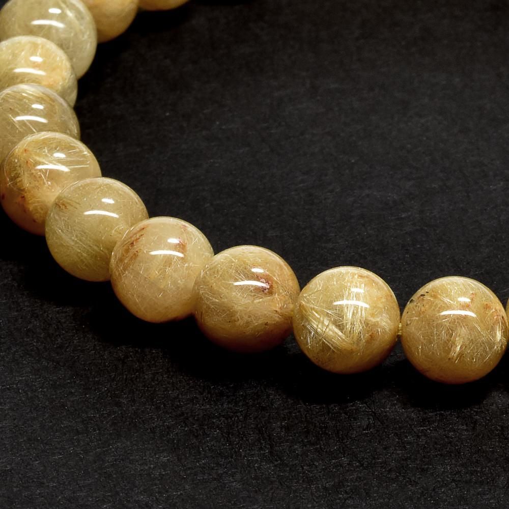 ルチルクォーツ ブレスレット「オーダー商品」 ゴールドルチルクォーツ ブレスレット 7.5mm #QG014