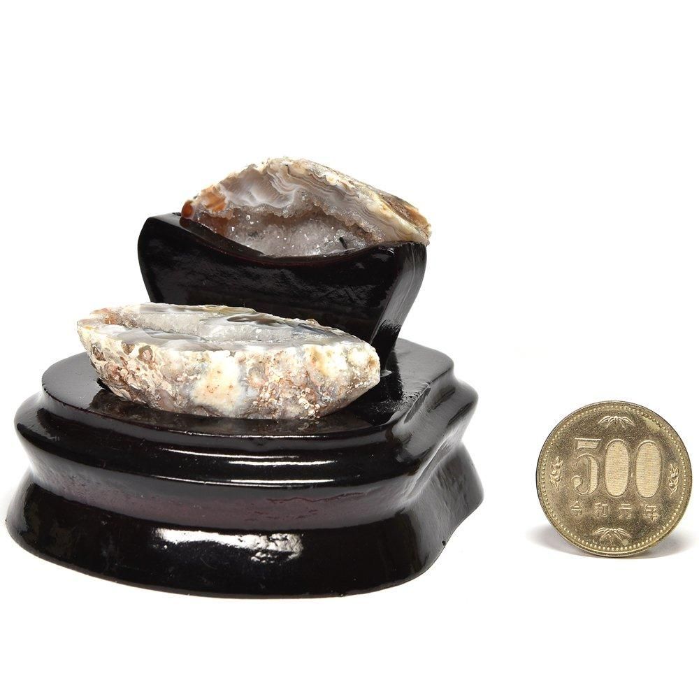 トレジャーメノウ 置物 53.8g 台座付 #QG032 - プレミアム天然石