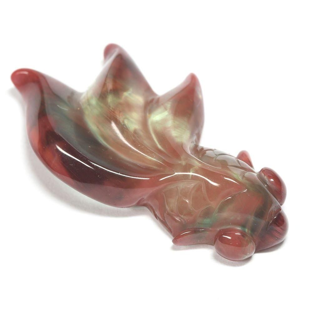 高品質] カラーチェンジ・アンデシン 金魚 彫刻ルース 28.3x16