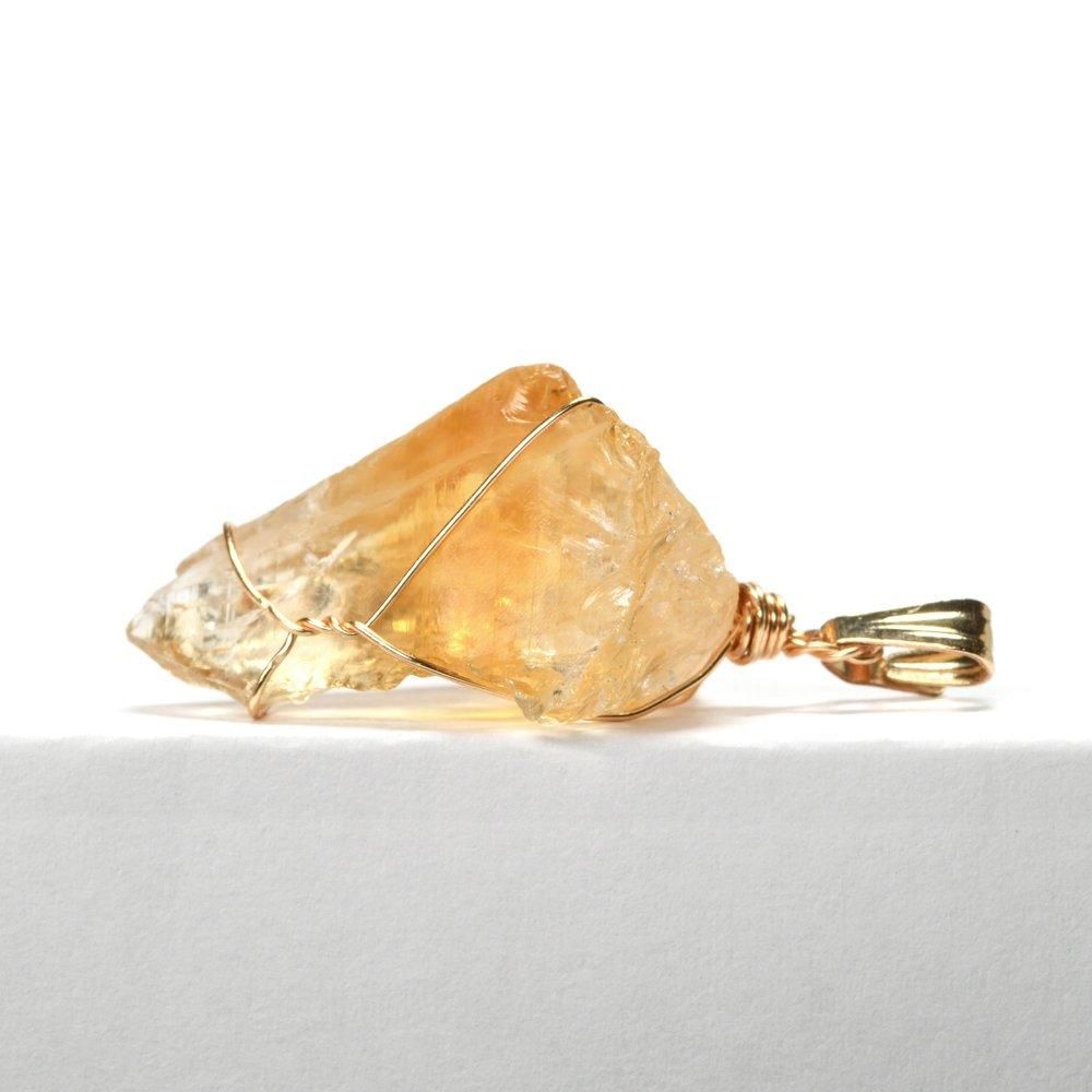シトリン 原石ペンダントトップ Citrine 黄水晶 ブラジル産 11月