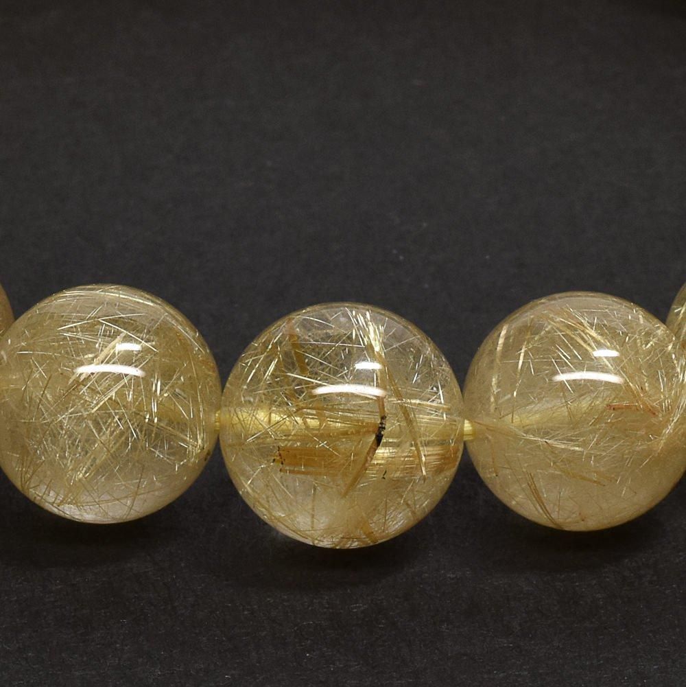 最大12%OFFクーポン ゴールドルチルクォーツ ブレスレット #QH138 11.5mm アクセサリー