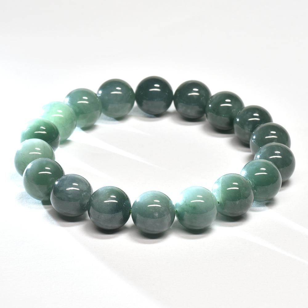 グアテマラ産高品質翡翠 3連ブレスレット グアテマラ産◇希少 ブルージェダイト 青翡翠 4mm 3連タイプ