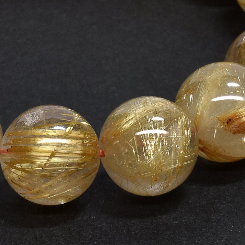 ゴールドルチルクォーツ ブレスレット 12-12.5mm #QJ009