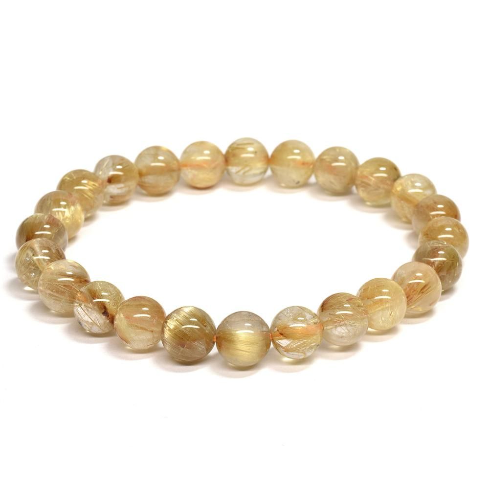 ゴールドルチルクォーツ ブレスレット 7.5mm #QJ015