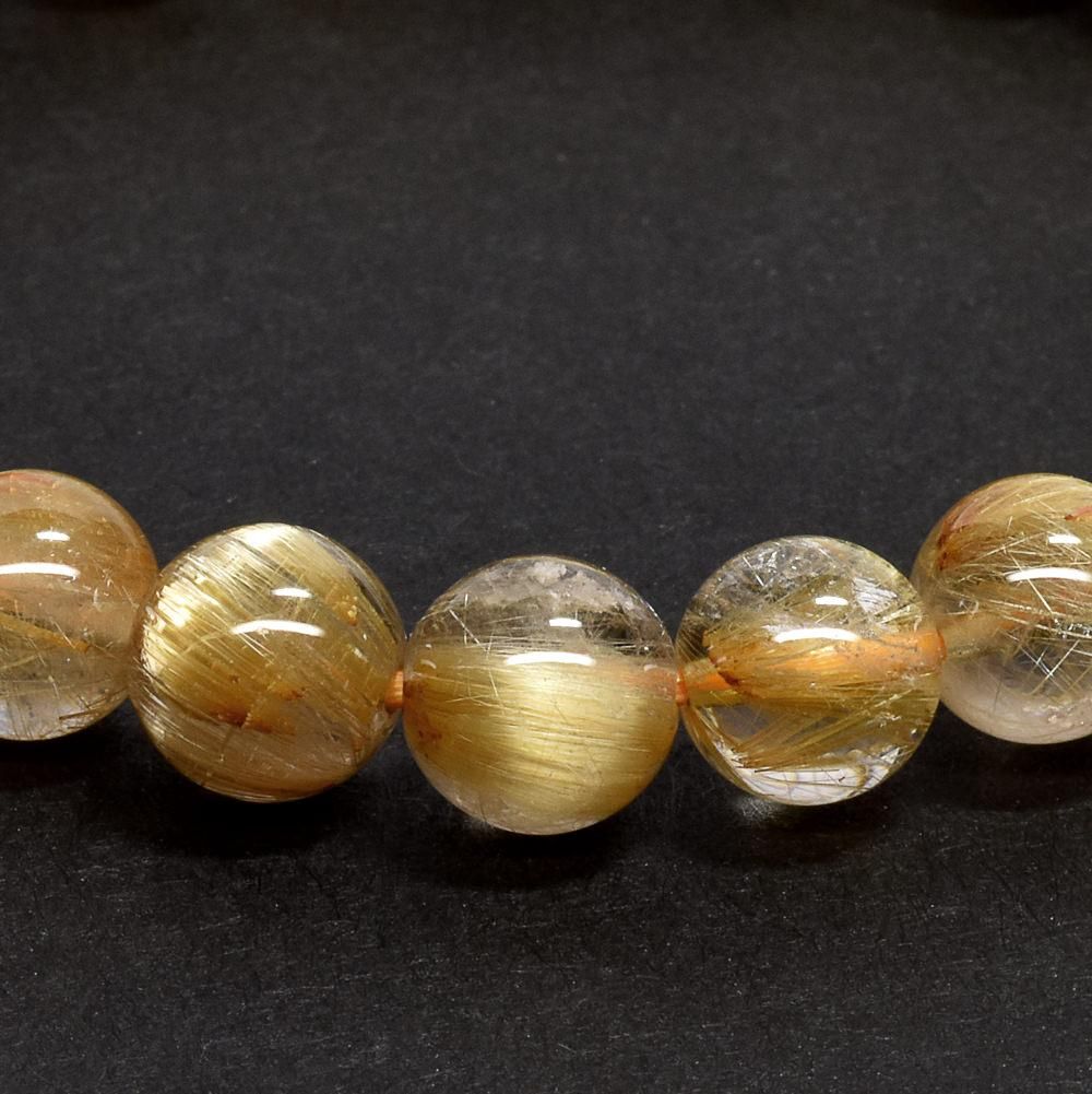 ゴールドルチルクォーツ ブレスレット 7.5mm #QJ015