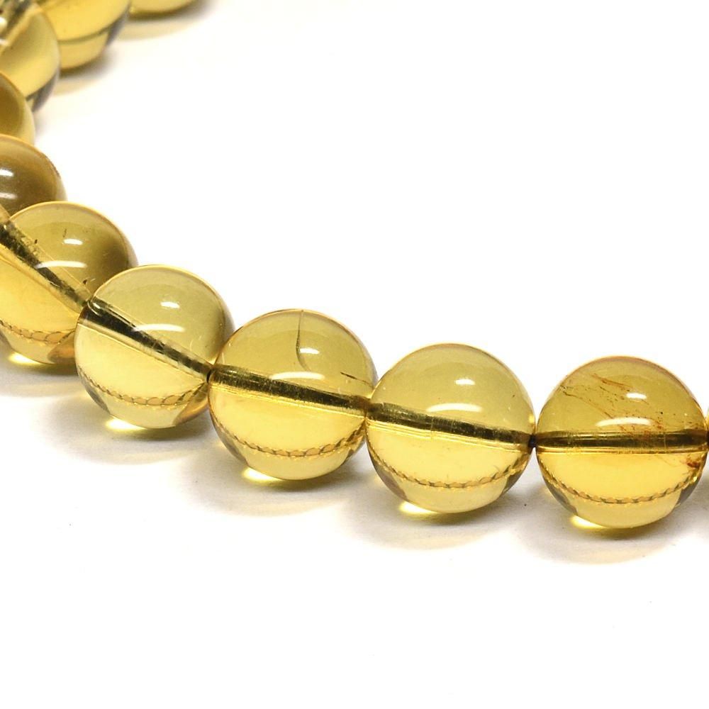 蛍光ブルーアンバー ブレスレット 7.5-8mm #QJ105 - プレミアム