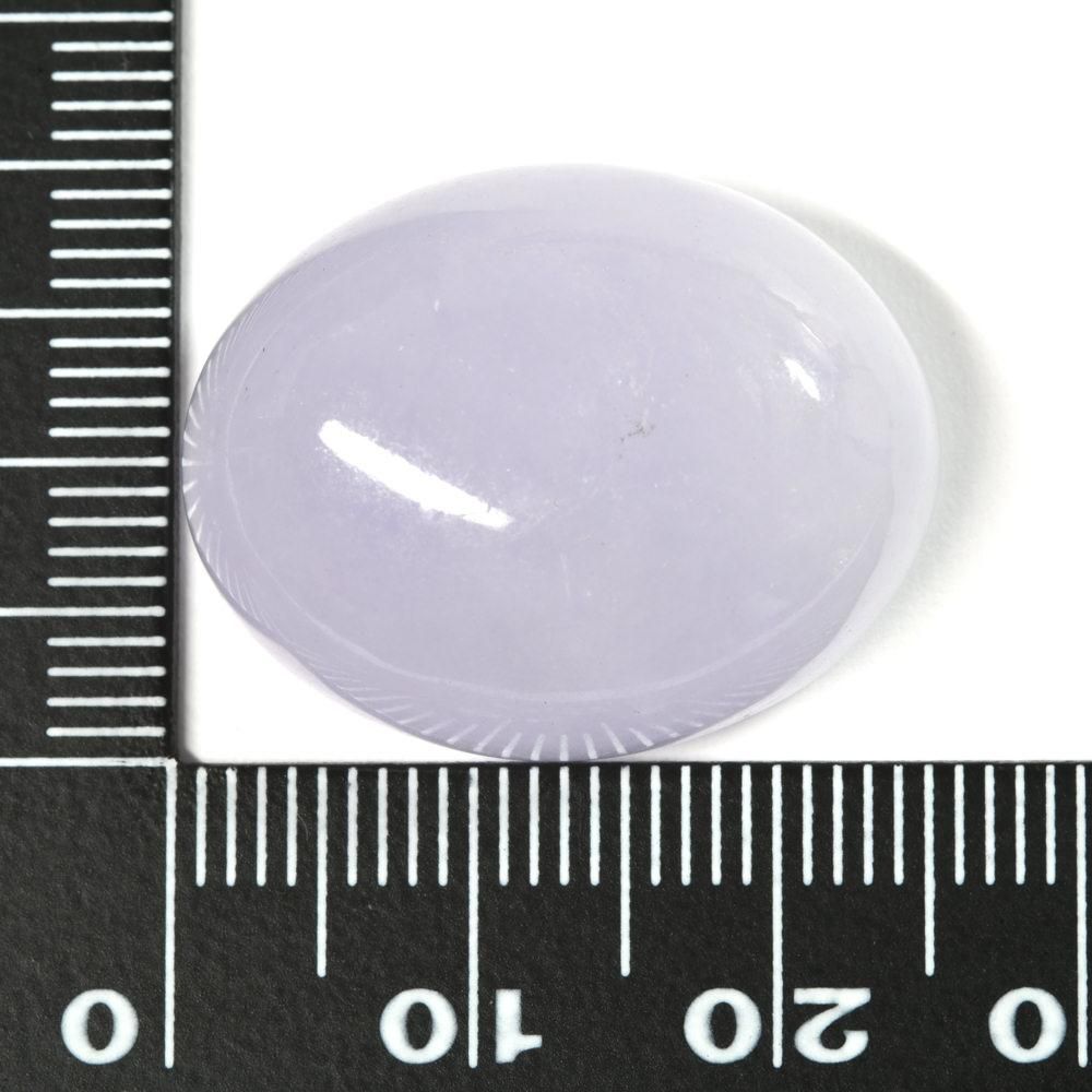 椭円型翡翠ハングルラベンダー証明書付き 口答鑑別付]ラベンダー翡翠 ルース 48.61ct #QK157 - プレミアム