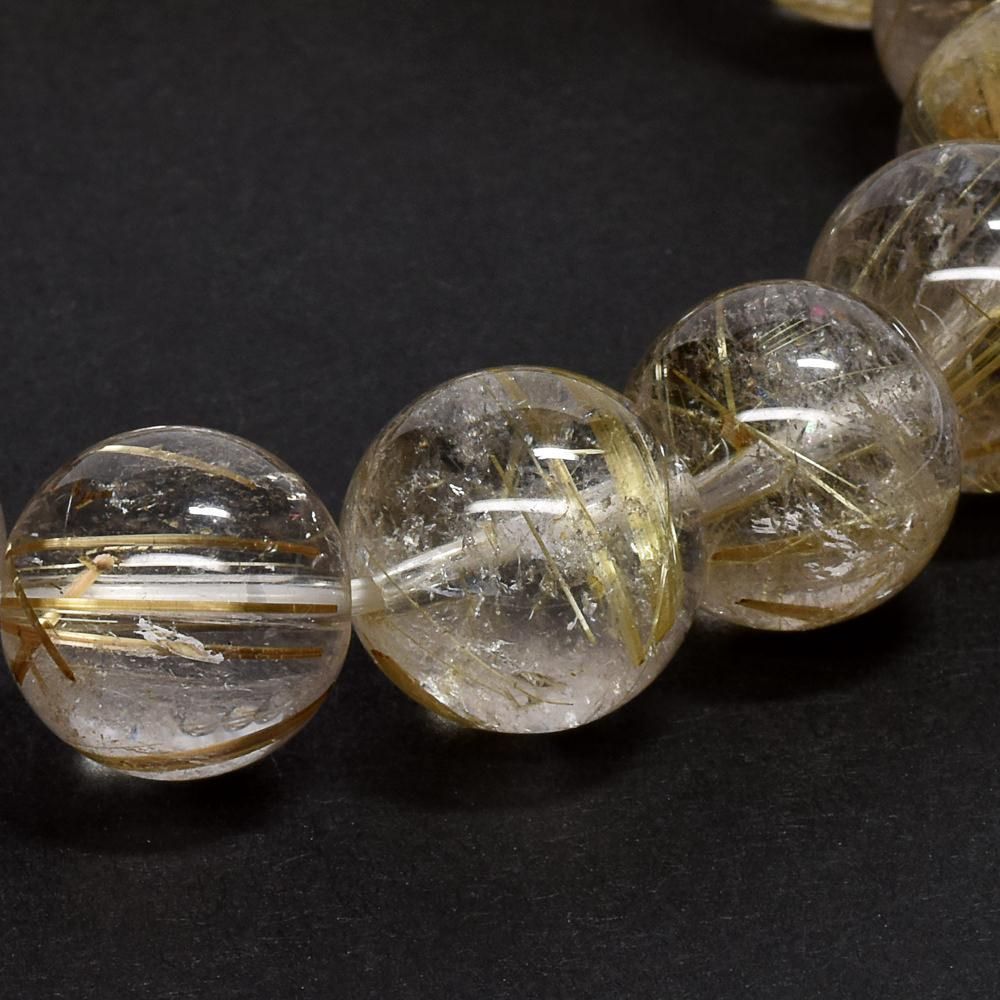 ブラジル産 7A級 金運アップ ゴールドルチルクォーツ 12mm