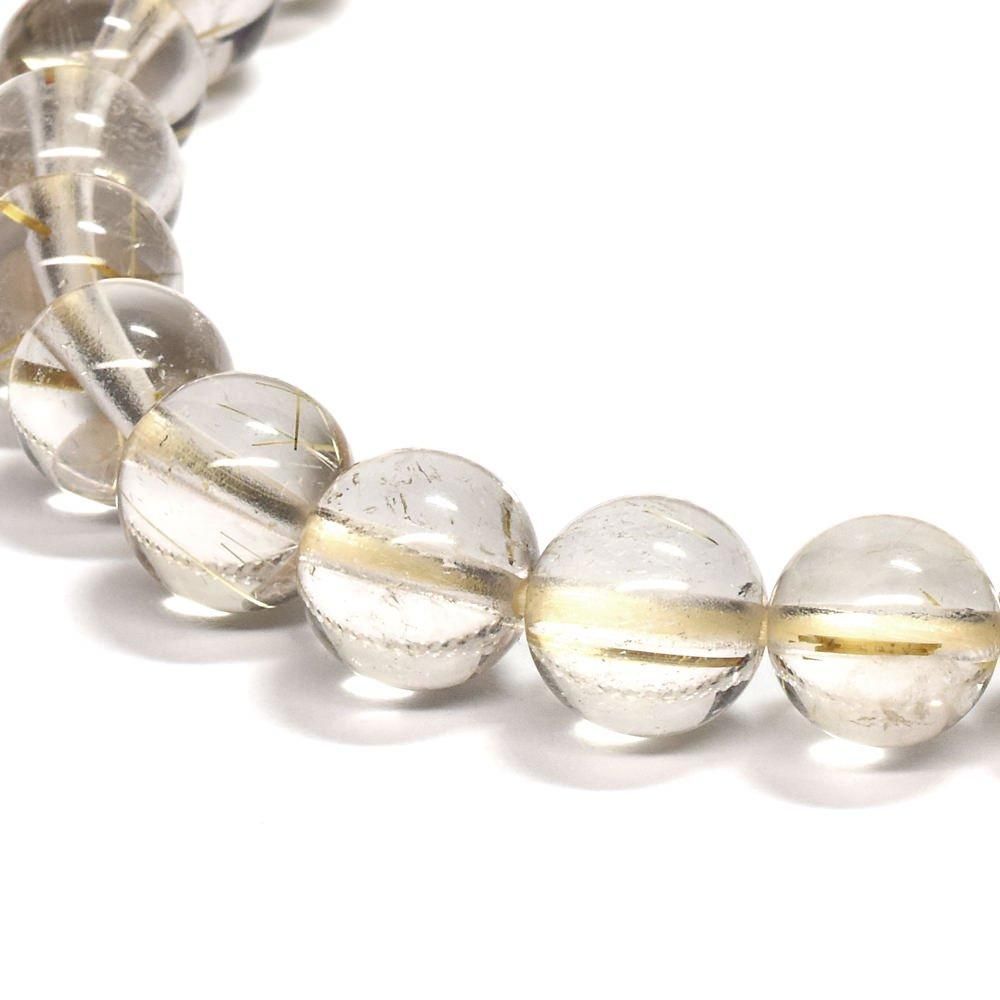 ルチルクォーツ ブレスレット 7.5mm #QL180 - プレミアム天然石専門店