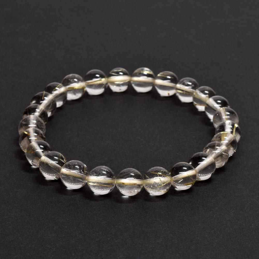 ルチルクォーツ ブレスレット 7.5mm #QL180 - プレミアム天然石専門店
