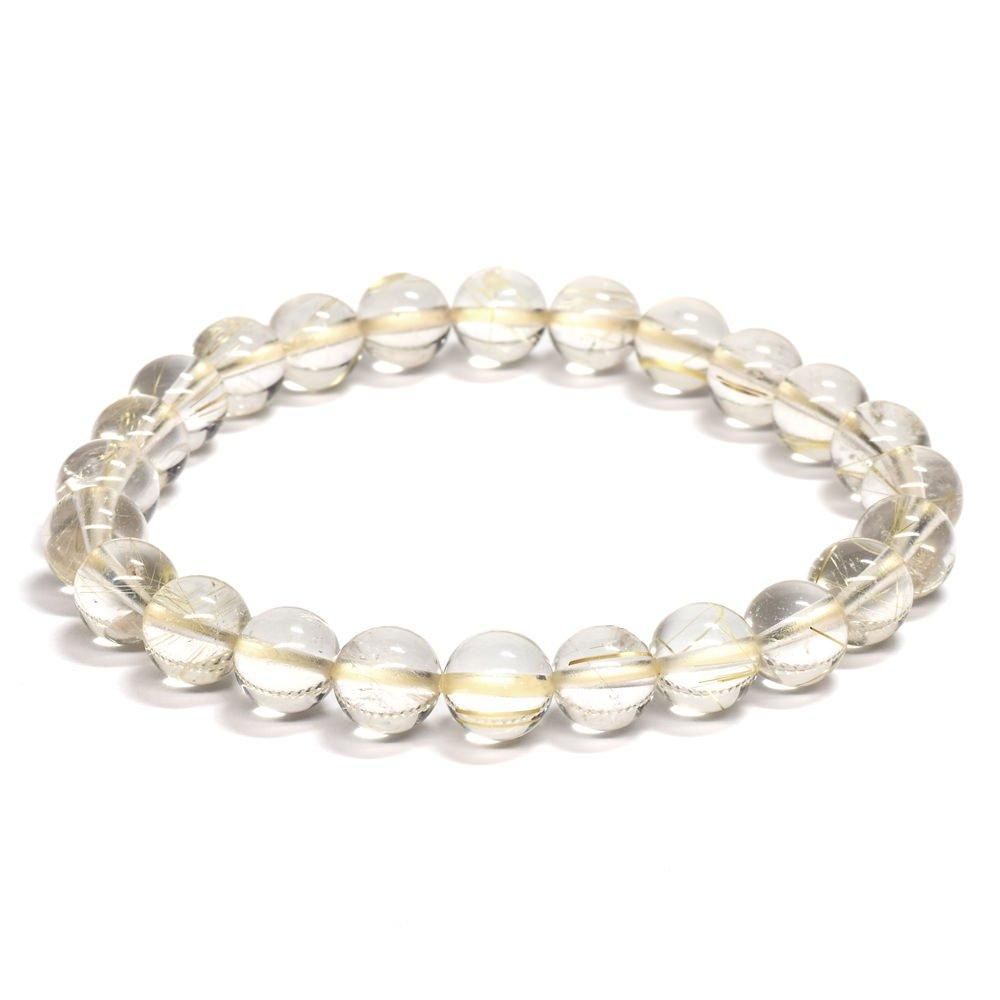 ルチルクォーツ ブレスレット 7.5mm #QL186 - プレミアム天然石専門店