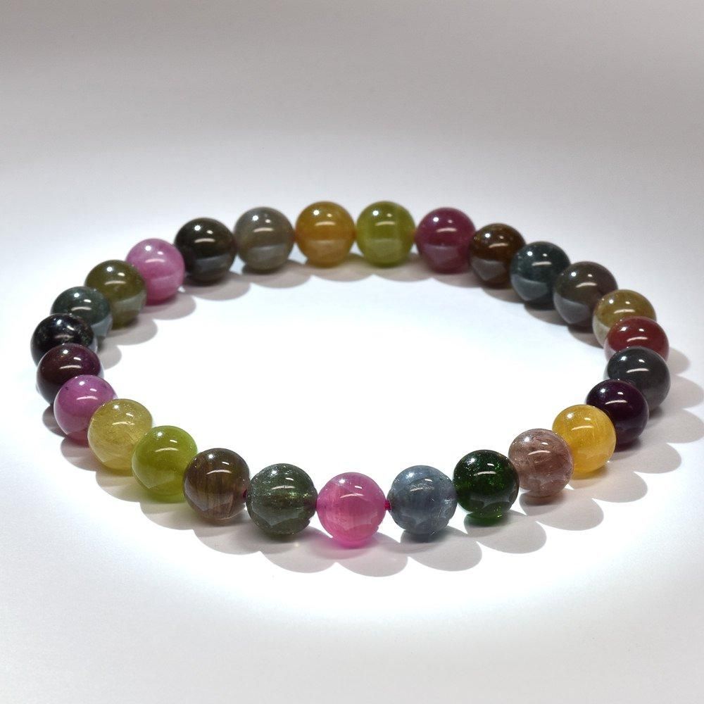 ミックスカラー トルマリンブレスレット6.5mm[T75-5742]