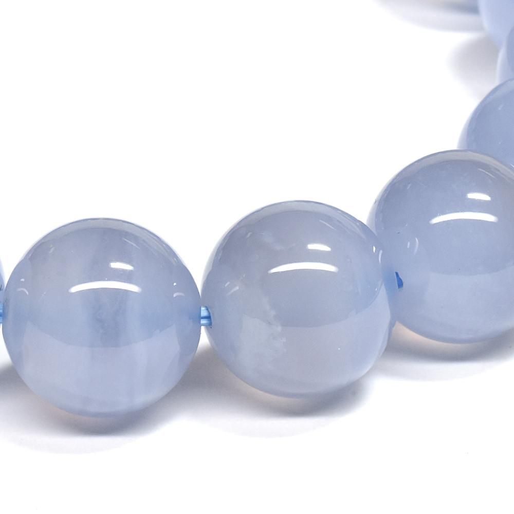 ブルーカルセドニー ブレスレット 12mm #QM287 - プレミアム天然石専門