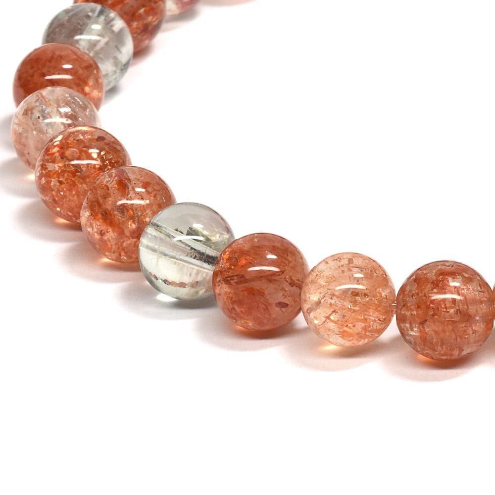 ますみんページ　天然石　ブレスレット③番　サンストーン オリゴクレースサンストーン ブレスレット 6.5-7mm #QM318