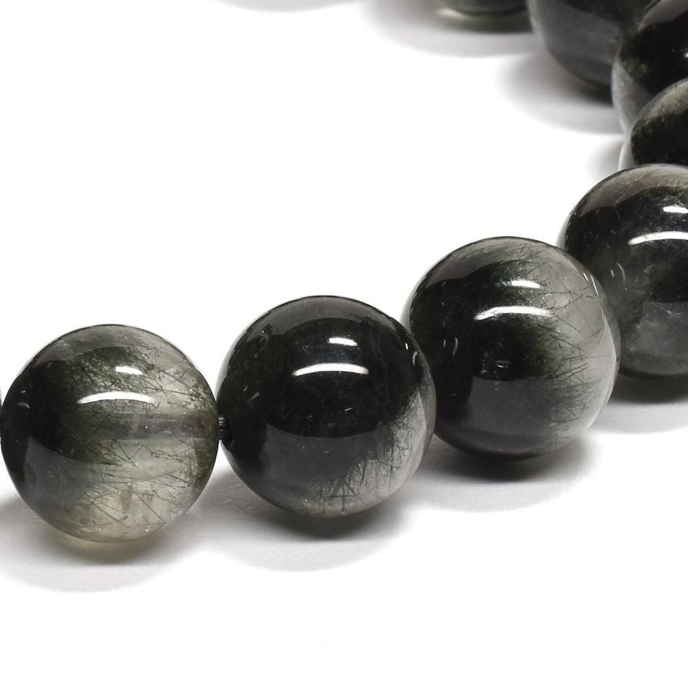 期間限定特価！【天然石】 アクチノライト ブレスレット アクチノライトインクォーツ ブレスレット 10mm #RA022